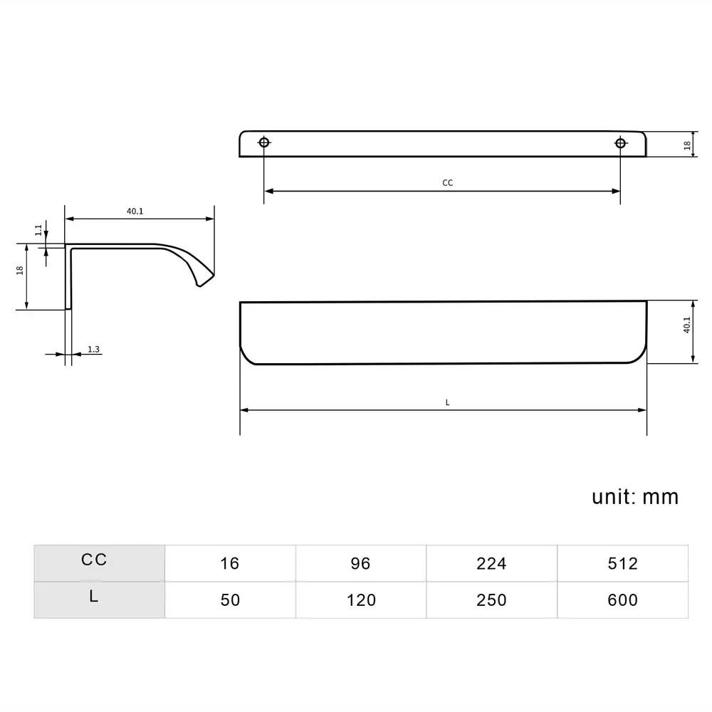 Мебельная ручка-профиль Лион белый 512 мм AKS STLM-2140886 - Вид №5