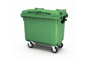 16511298 Пластиковый мусорный контейнер 660 л, с крышкой зеленый 25.С19.70 Пластик система