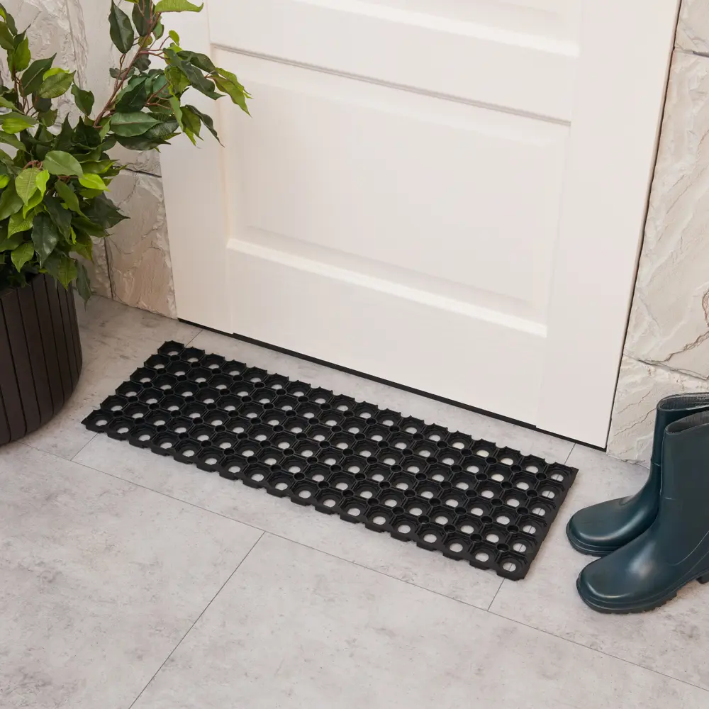 Коврик Inspire Flavio 25x75 см резина цвет чёрный STLM-2189073