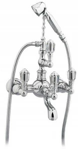 Bronces Mestre Настенный смеситель для ванны на 2 отверстия с ручным душем Indica 035616.d00