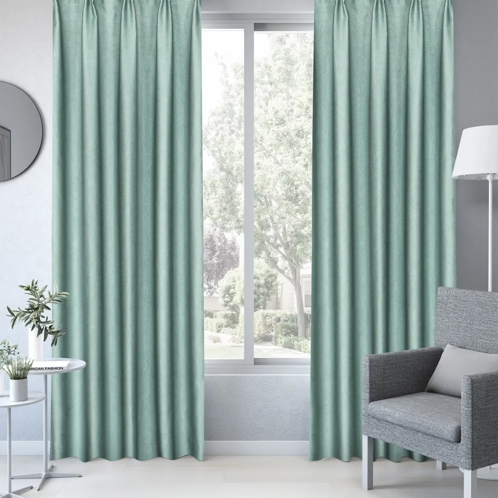 Штора на ленте Inspire Tula 160x280 см цвет темно-зеленый 88935239 STLM-2132073 