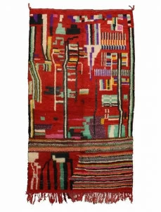 AFOLKI Прямоугольный шерстяной коврик с длинным ворсом и узором Boujad Taa857be
