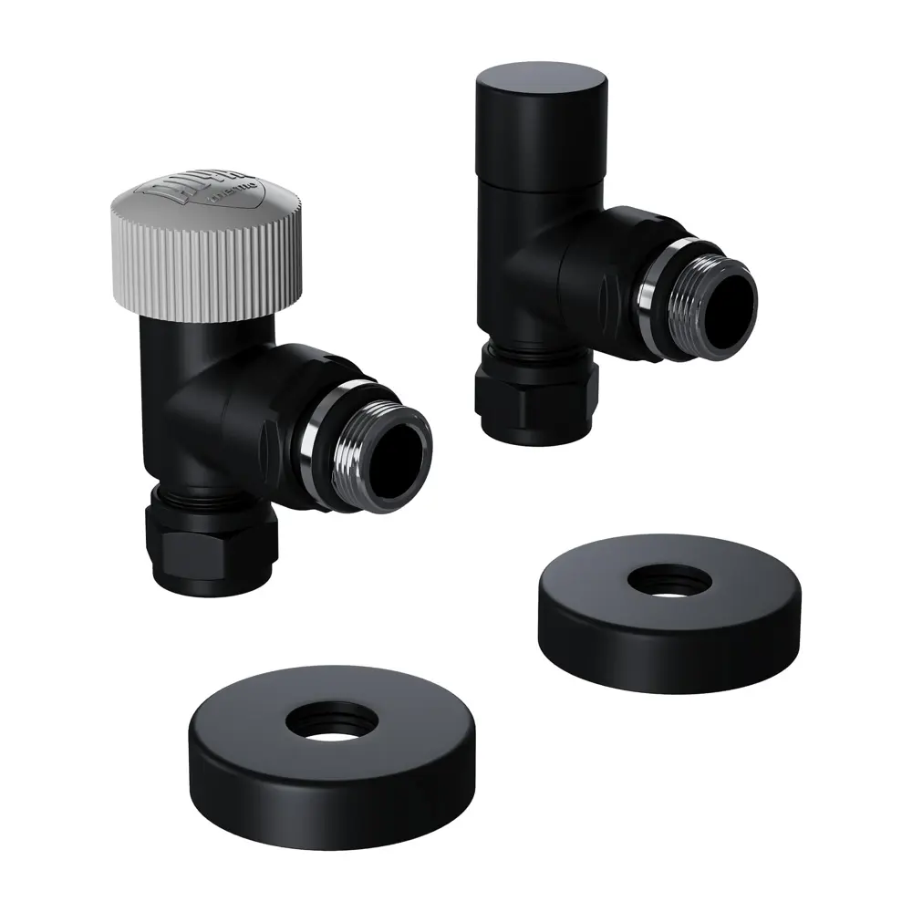 Термостатический комплект для радиатора угловой Royal Thermo Design Pro 1/2" латунь цвет черный STLM-2102943