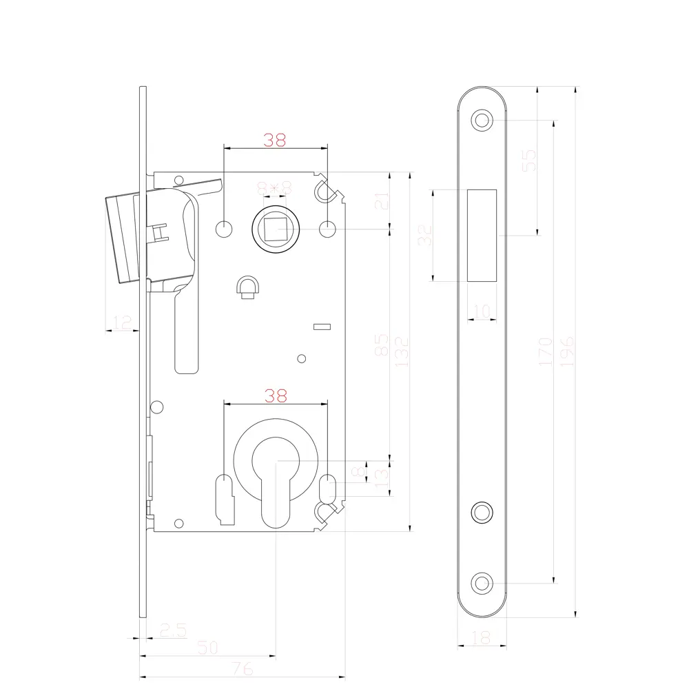 Магнитная защёлка EDSON EDS-50-85 с цилиндровым замком в медном исполнении 18743857 STLM-0012387 - Вид №5