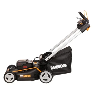 Газонокосилка аккумуляторная бесщёточная самоходная Worx Wg749e 40 В 46 см 2x4 Ач АКБ и ЗУ в комплекте