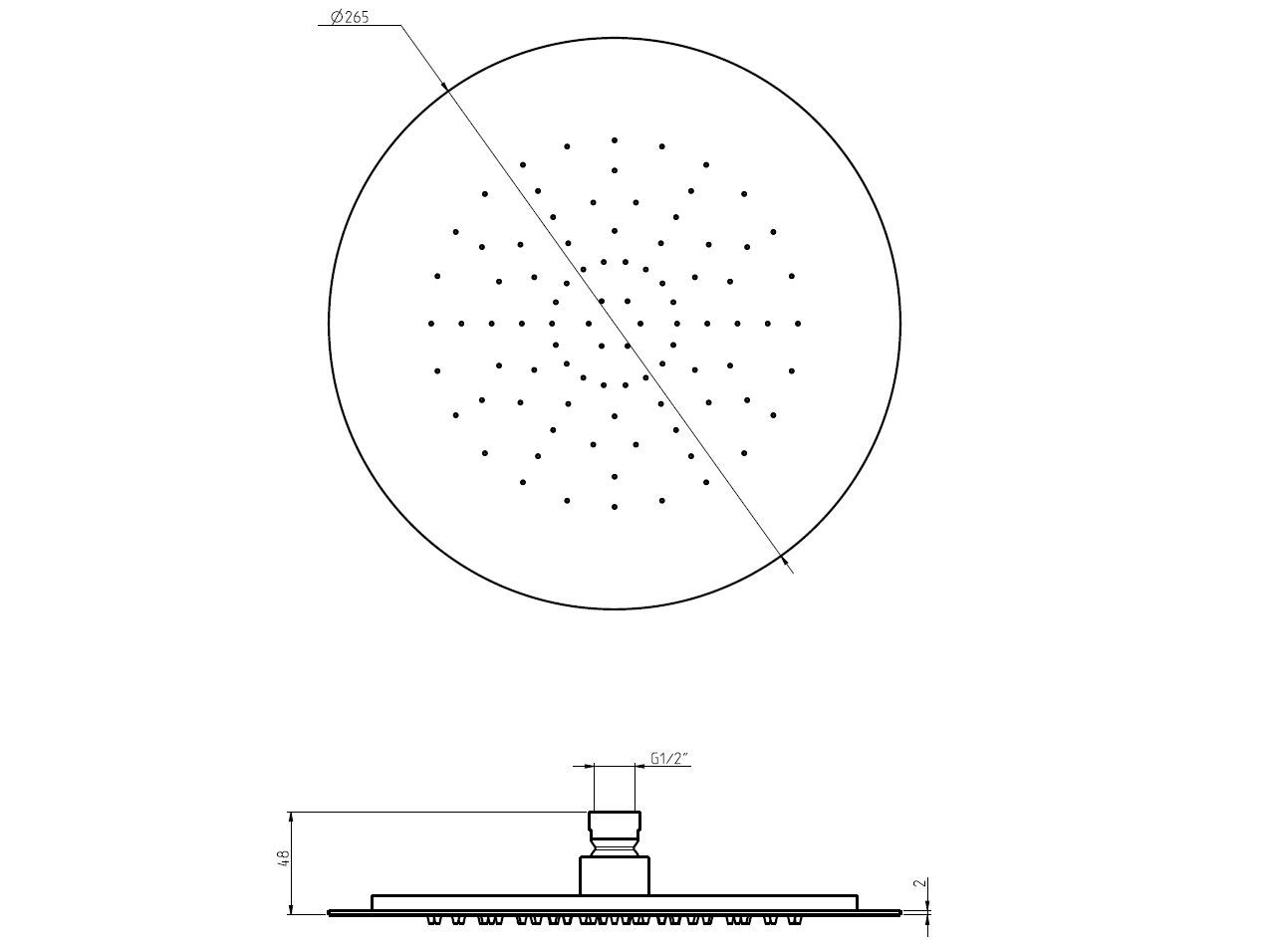 Круглая душевая головка из нержавеющей стали с системой защиты от накипи Rubinetterie Frattini ARCH-00037981 - Вид №6