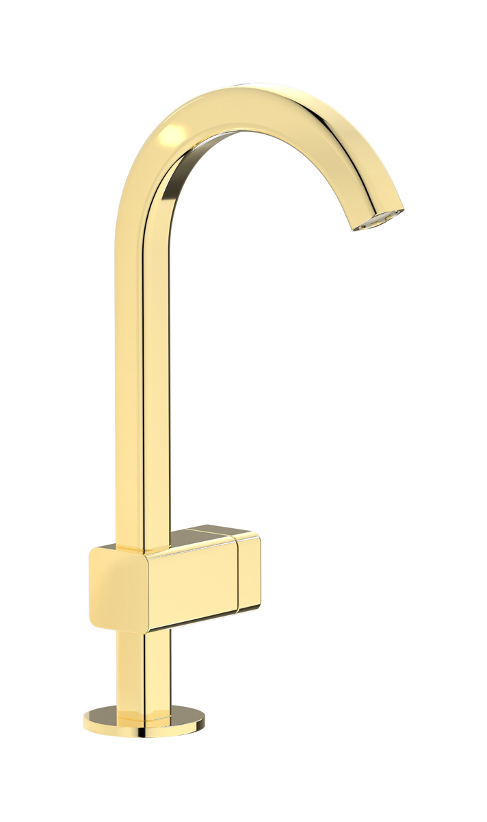 Монорычажный прогрессивный смеситель на раковину в комплекте с донным клапаном. WE ARE IB eo200ii_1 Pale Gold Elio