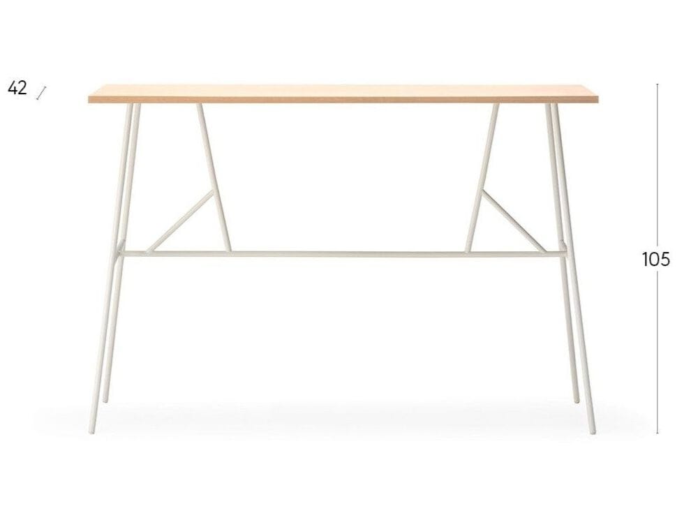 Высокий прямоугольный стол из стали и ясеня Billiani Puccio ARCH-00007564 - Вид №2