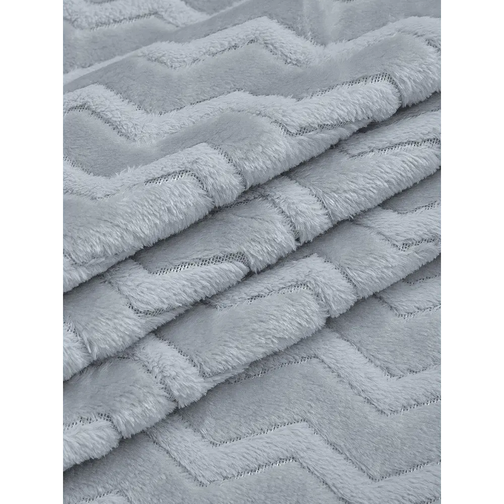 Плед Зигзаг 200x220 см фланелевый цвет серый TEXREPUBLIC STLM-2204680 - Вид №2