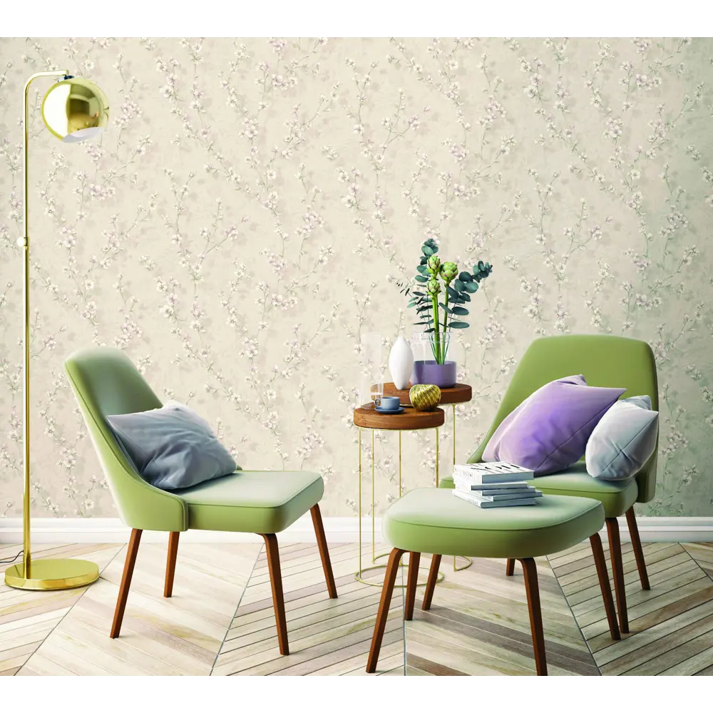 Обои флизелиновые Артекс Азалия бежевые 1.06 м 10677-03 STLM-2021699 - Вид №3