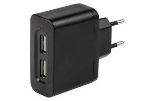 17458572 Универсальное зарядное устройство от сети USB 1000 мА, B201, 15354 Interstep