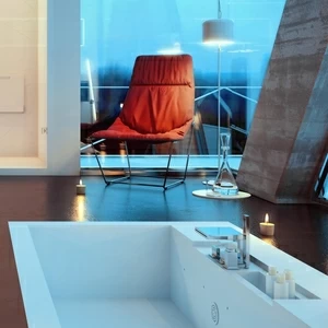 Design Ванна встраиваемая из Corian 2000x1000x500 Floor Swim Tub 1 белая