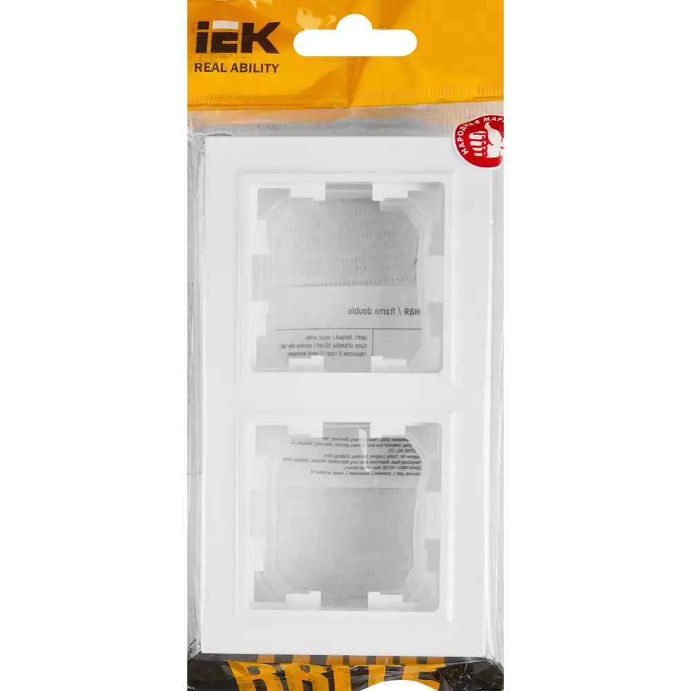 Рамка IEK Brite для розеток и выключателей - 2 модуля, белый глянец 87761295 STLM-1489641 - Вид №4