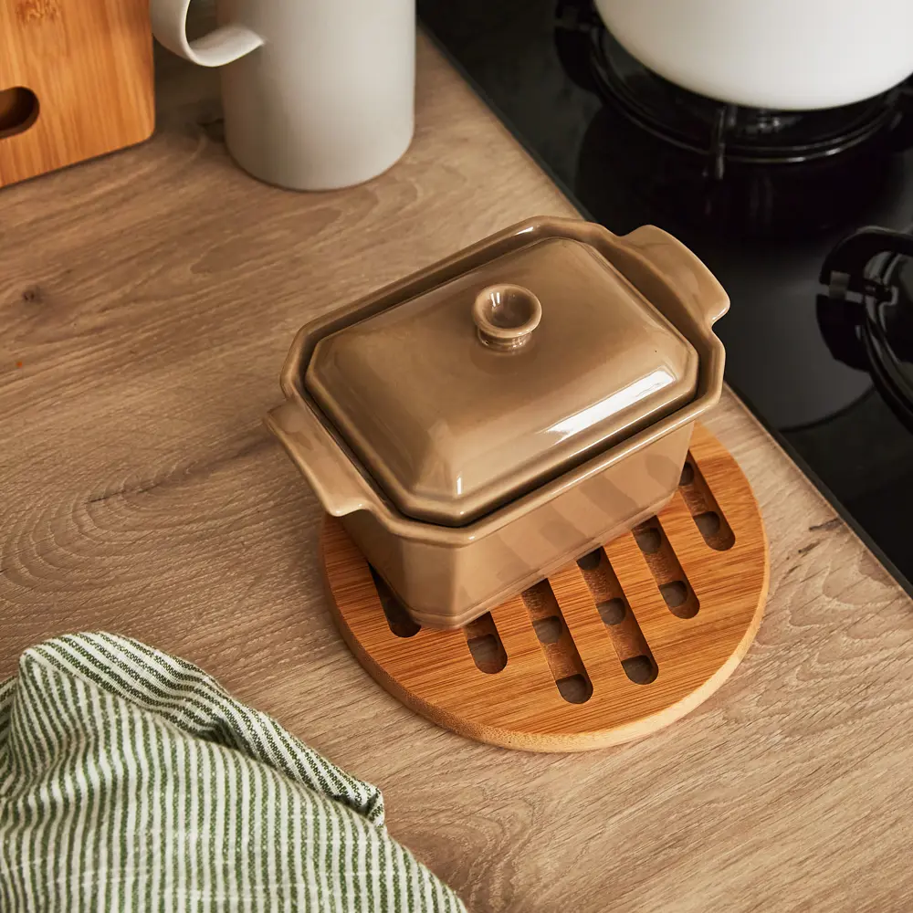 Подставка под горячее 18x18x1 см бамбук цвет натуральный DELINIA STLM-2181910 - Вид №6