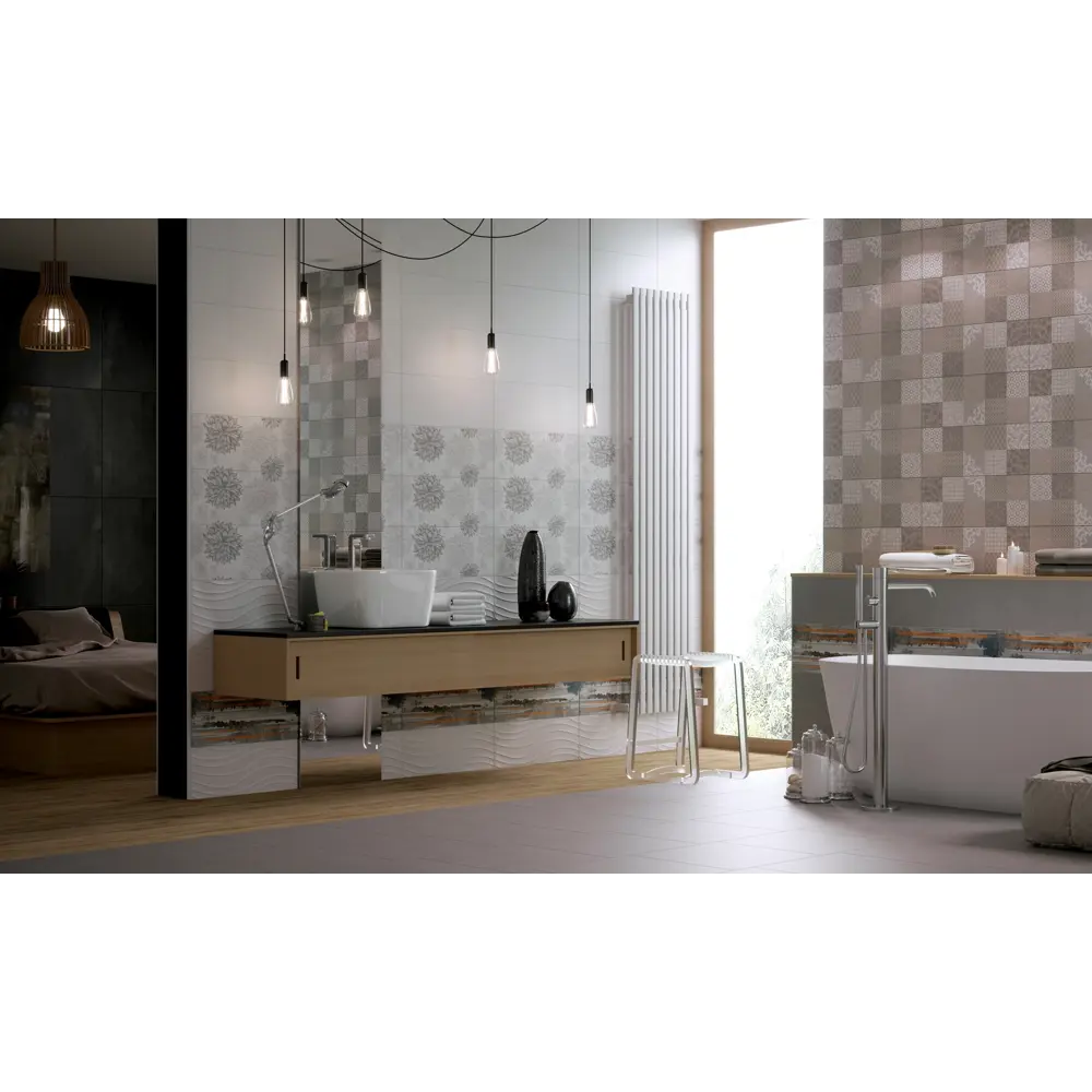 Плитка настенная Osaka 20x50 см 1.3 м² цвет серый Golden Tile STLM-2027032 - Вид №3