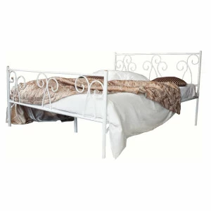 Кованая двуспальная кровать 180х200 с двумя спинками белая "Лацио" FRANCESCO ROSSI ЛАЦИО 134650 Белый