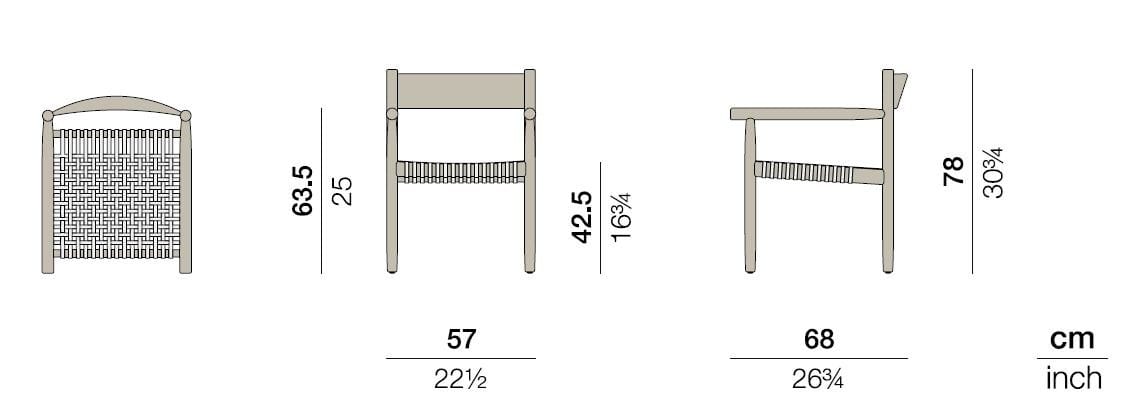 Садовый стул из тикового дерева и ткани с подлокотниками DEDON TIBBO ARCH-00125586 - Вид №10