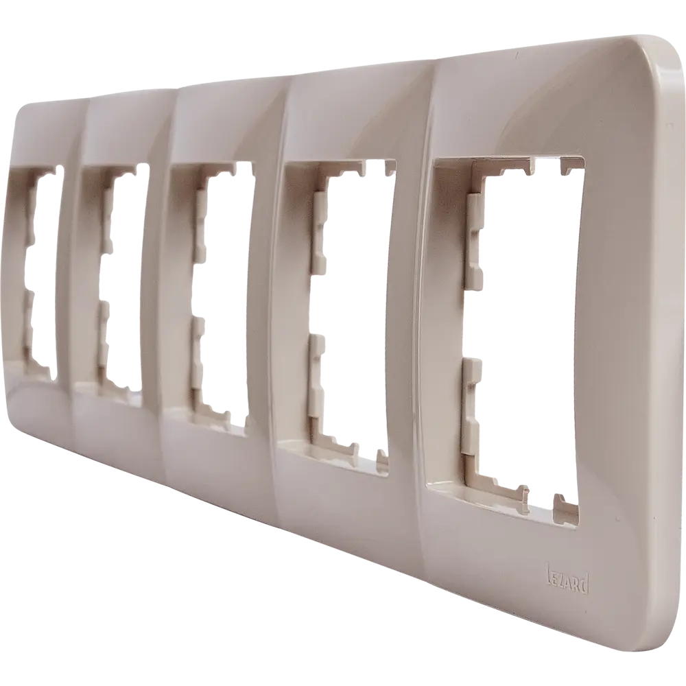Рамка для розеток и выключателей Lezard Karina Life 5 постов горизонтальная цвет кремовый STLM-2133506 - Вид №1