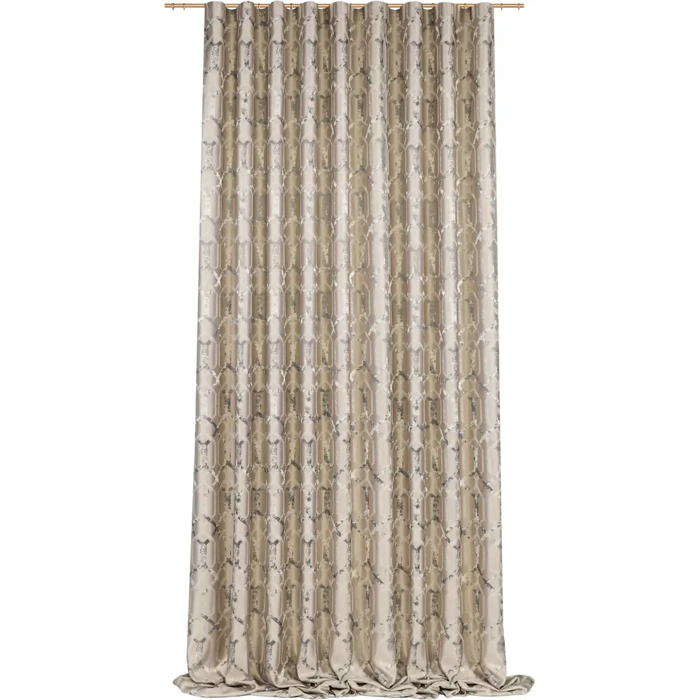 MIAMOZA Штора Jane бежево-серая на ленте 160x280 см 89376208 STLM-1461425 - Вид №1