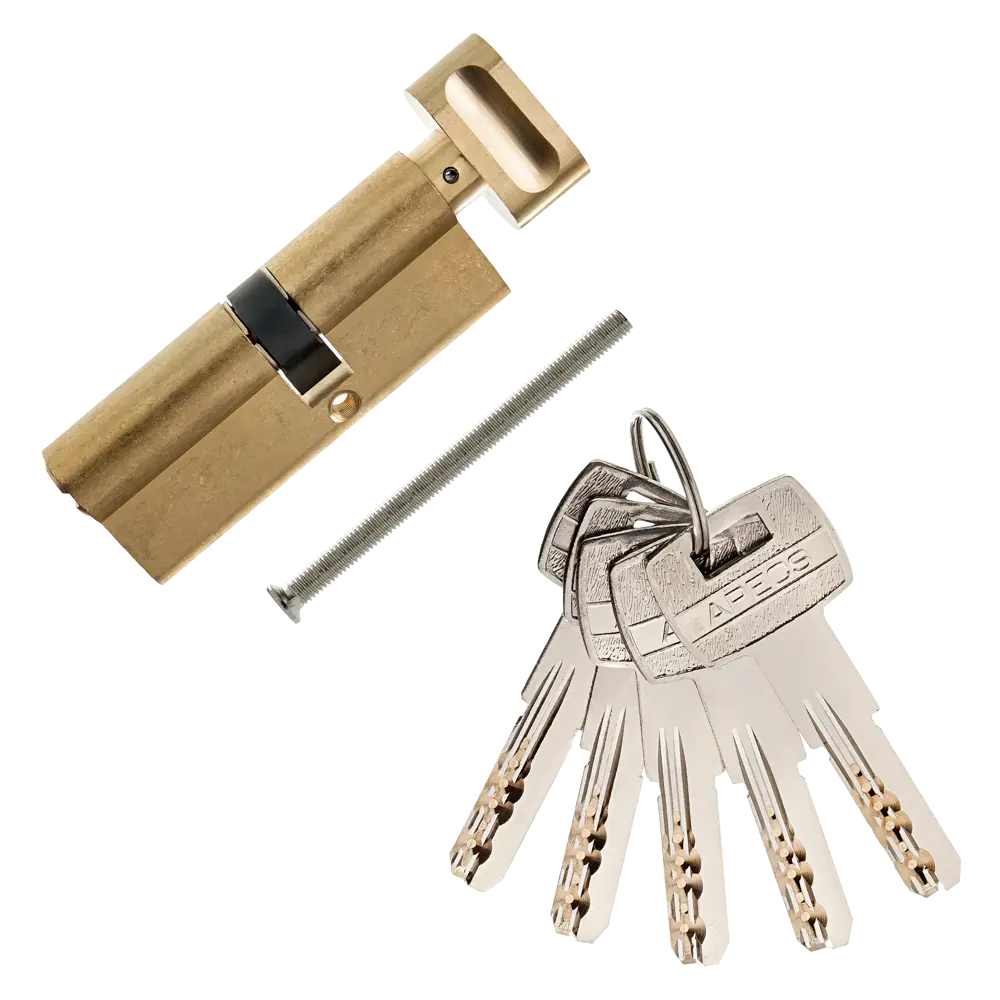 Цилиндр Apecs SM-80, 35х45 мм, ключ/вертушка, цвет золотой STLM-2144738 - Вид №1