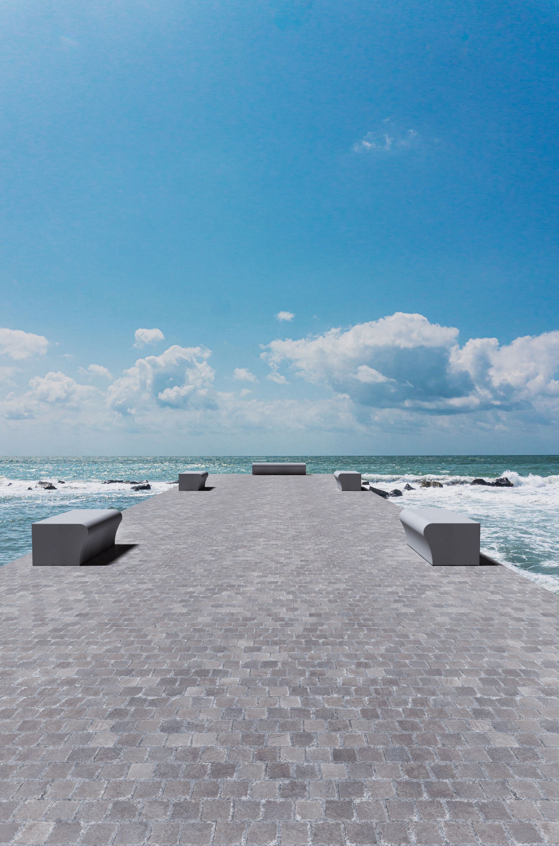 Модульная скамья из армированного волокном бетона без спинки SIT WAVE ARCH-00047338 - Вид №4