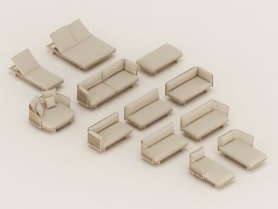 Садовая кровать с откидной спинкой из ткани Kettal сетка ARCH-00086436 - Вид №6