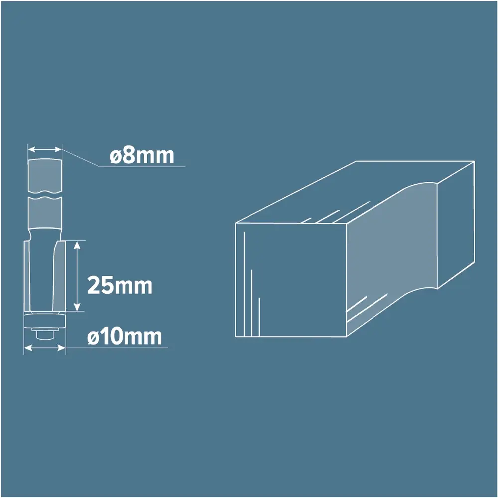 Фреза кромочная прямая D10x25 мм 18784801 STLM-2136737 BRIGADIER  - Вид №4