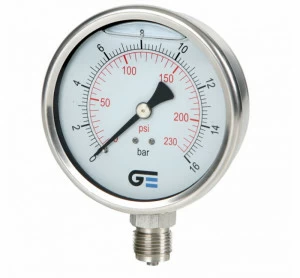 GENEBRE 3824n 025 Pressure gauge Ø 100 with glycerine, bottom connection, NPT thread