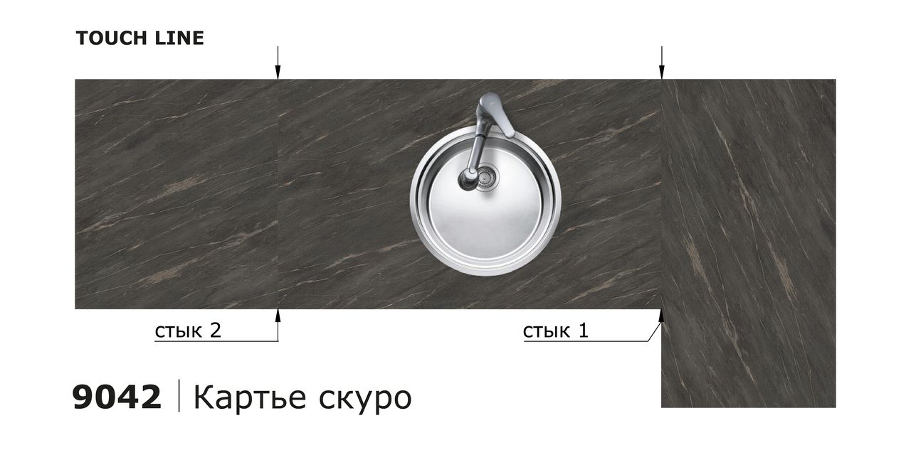 Столешницы для кухни - Картье скуро LIGRON LIST388 9042 - Вид №3