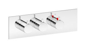 EUA221NPNKU Комплект наружных частей термостата на 2 потребителей - горизонтальная прямоугольная панель с ручками Kusasi IB Aqua - 2 потребителя