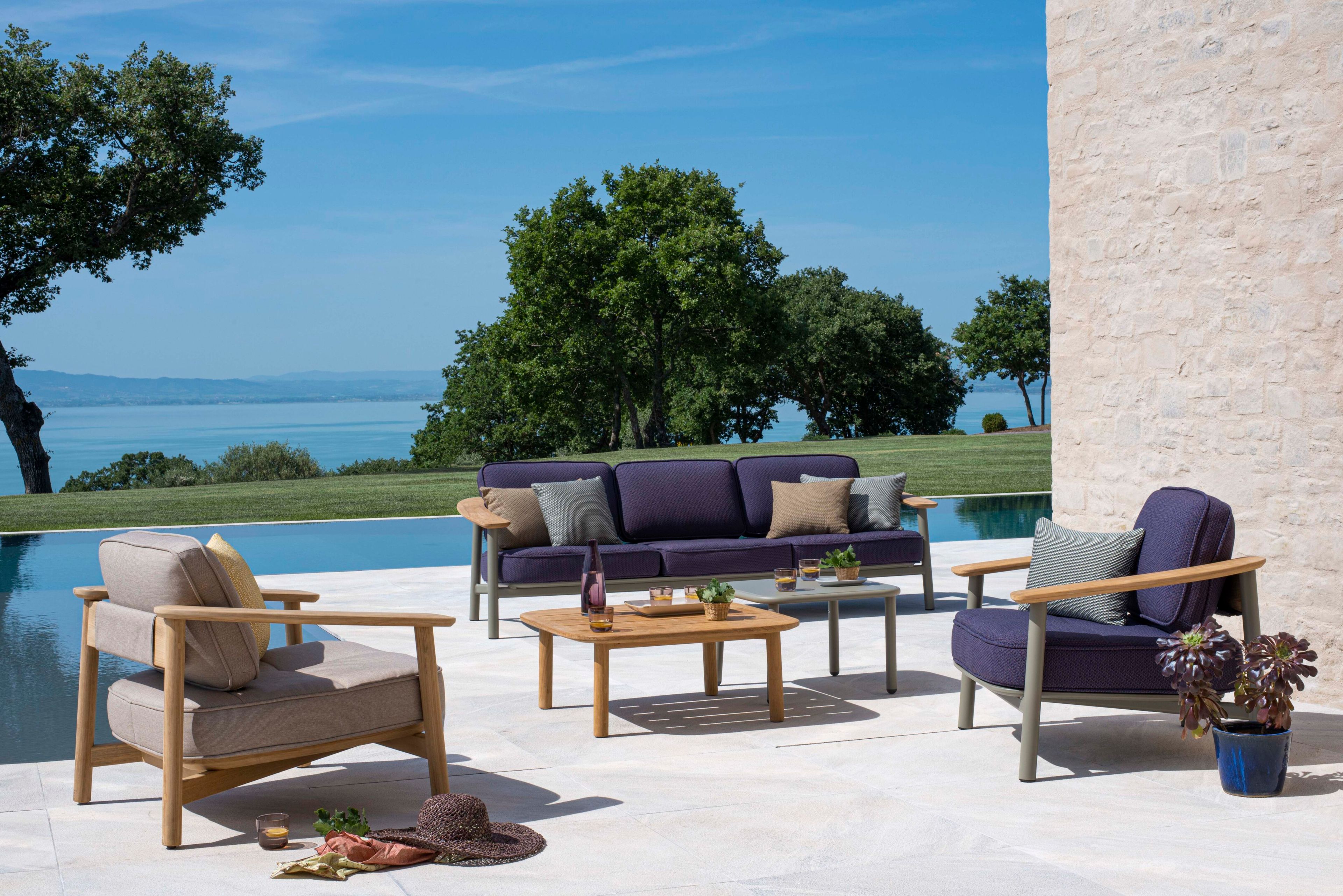 Тканевый садовый диван с тиковым корпусом emu Близнецы ARCH-00120635 - Вид №7