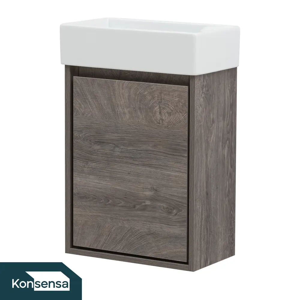 Тумба под раковину KONSENSA Мокка 2.0 подвесная 45 см цвет серый дуб STLM-2026066 - Вид №1