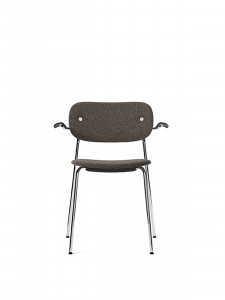 1110008-000002ZZ MENU Обеденный стул, полностью обитый, с подлокотником, Хром Черный дуб | Доппиопанама Т14012 / 001
