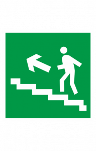 68631 Знак "Направление к эвакуационному выходу по лестнице вверх"  Эвакуационные знаки размер 100 х 100 мм