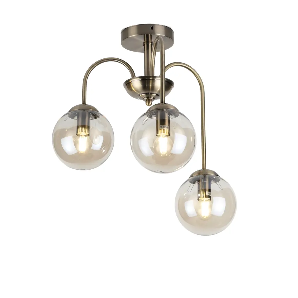 Люстра потолочная Rivoli Vista, 3 лампы, 9 м², цвет античная бронза STLM-2183025