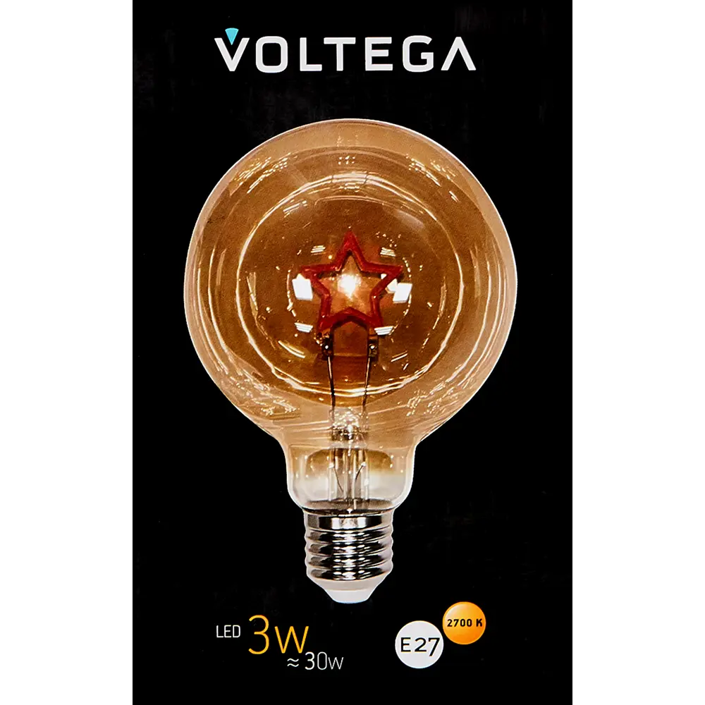 Декоративная филаментная лампа Voltega Star G95 тонированная 3Вт E27 89345992 STLM-0923951 - Вид №3