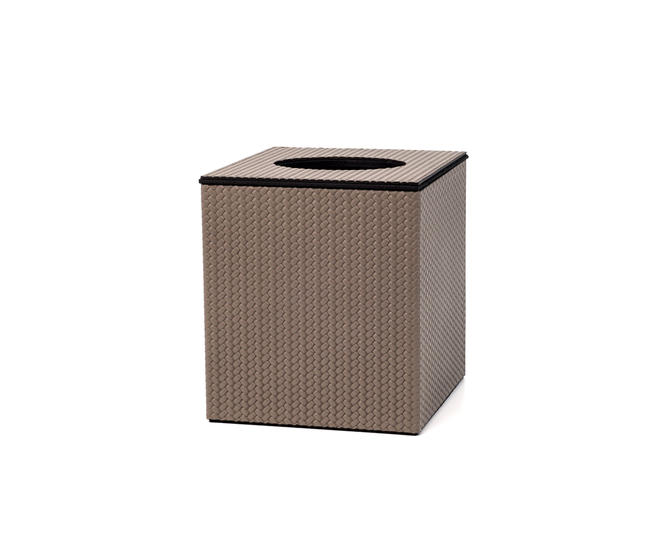 Квадратная коробка для салфеток с магнитной крышкой - 12,2X10,7XH12,5 см / зернистая кожа_кремовый