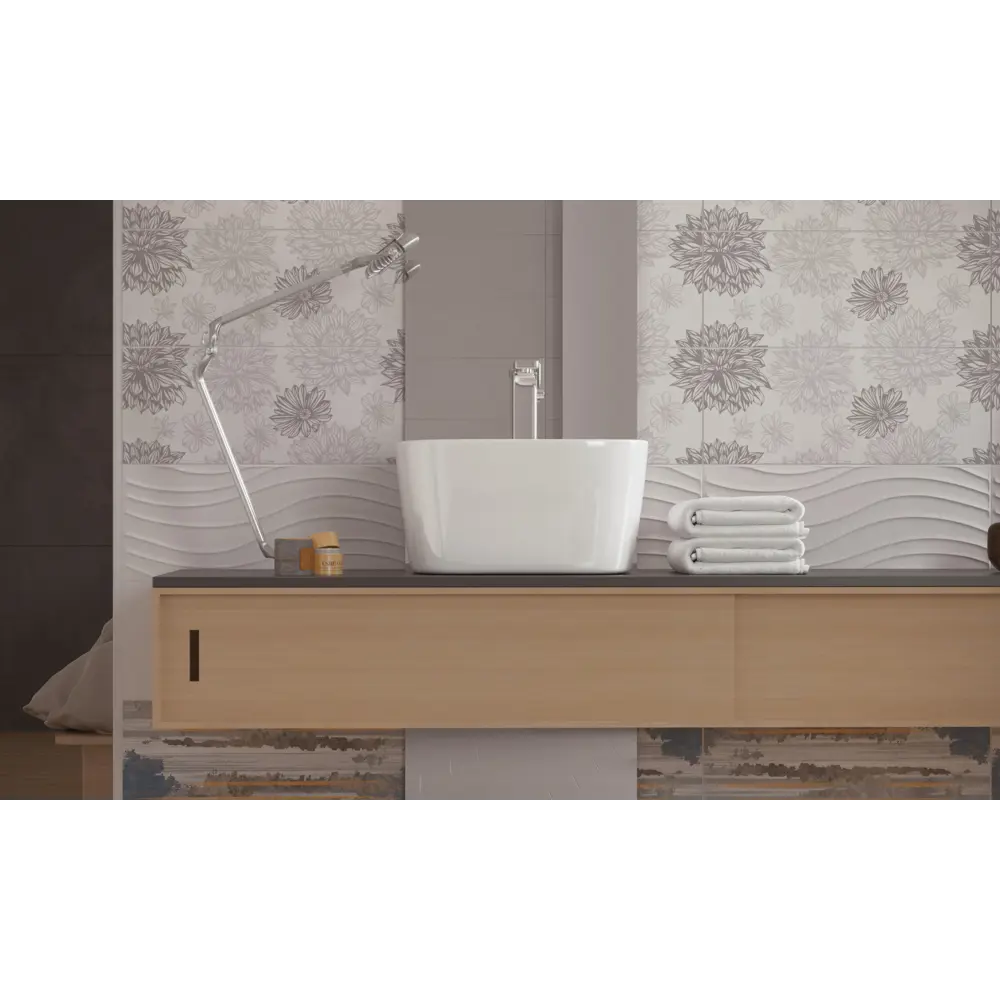 Плитка настенная Osaka 20x50 см 1.3 м² цвет тёмно-серый Golden Tile STLM-2160454 - Вид №4