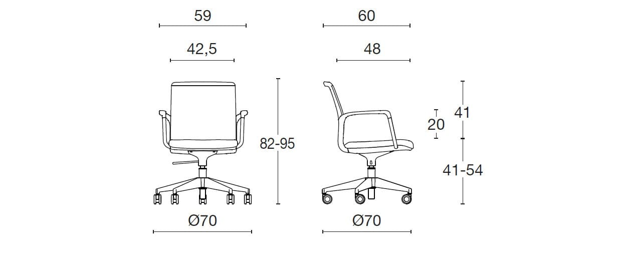 Поворотный стул с регулируемой высотой Diemme хозяин ARCH-00127756 - Вид №2