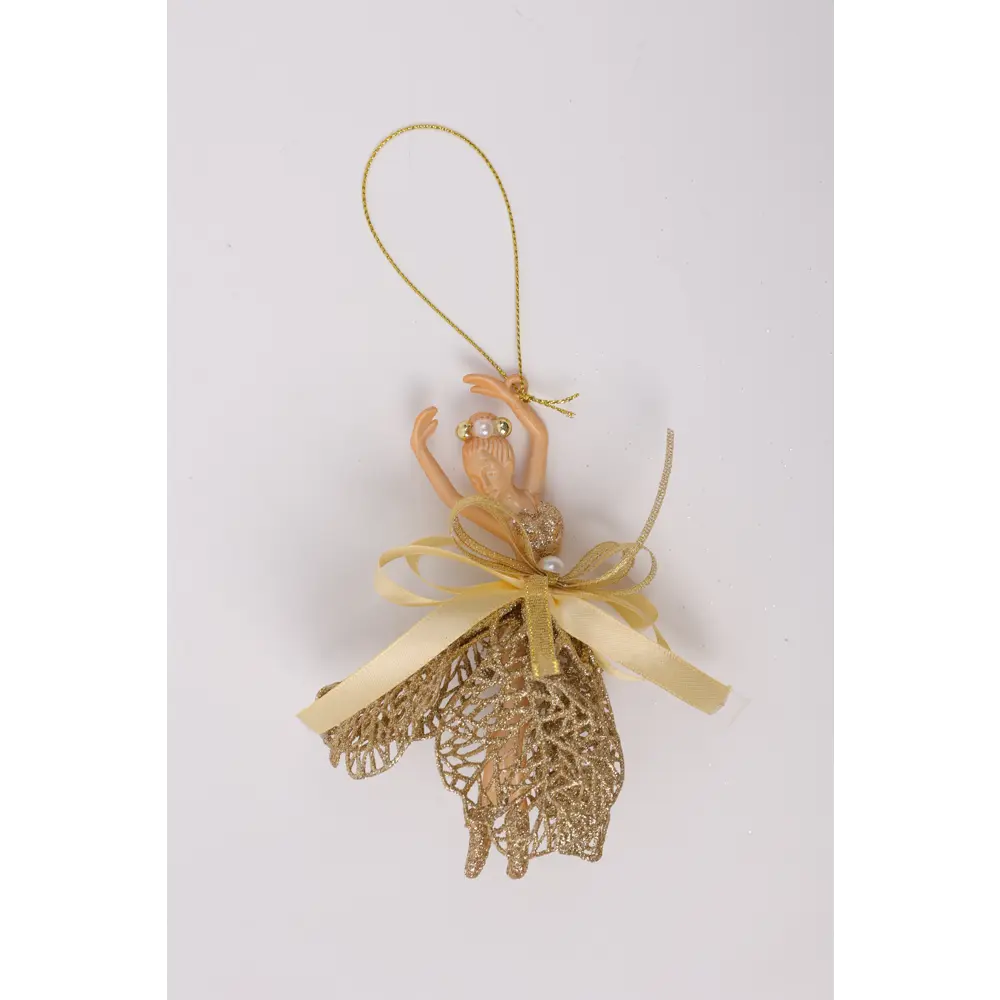 Елочная игрушка Балерина KREAFORTA 14.5x7.2 см золотой STLM-2180877