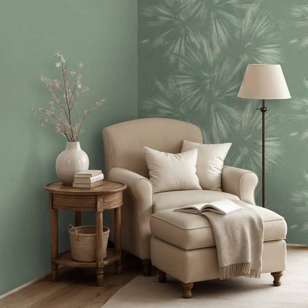 Флизелиновые обои ORNAMY Extase зеленые 1.06 м 89423747 STLM-1576331 - Вид №4