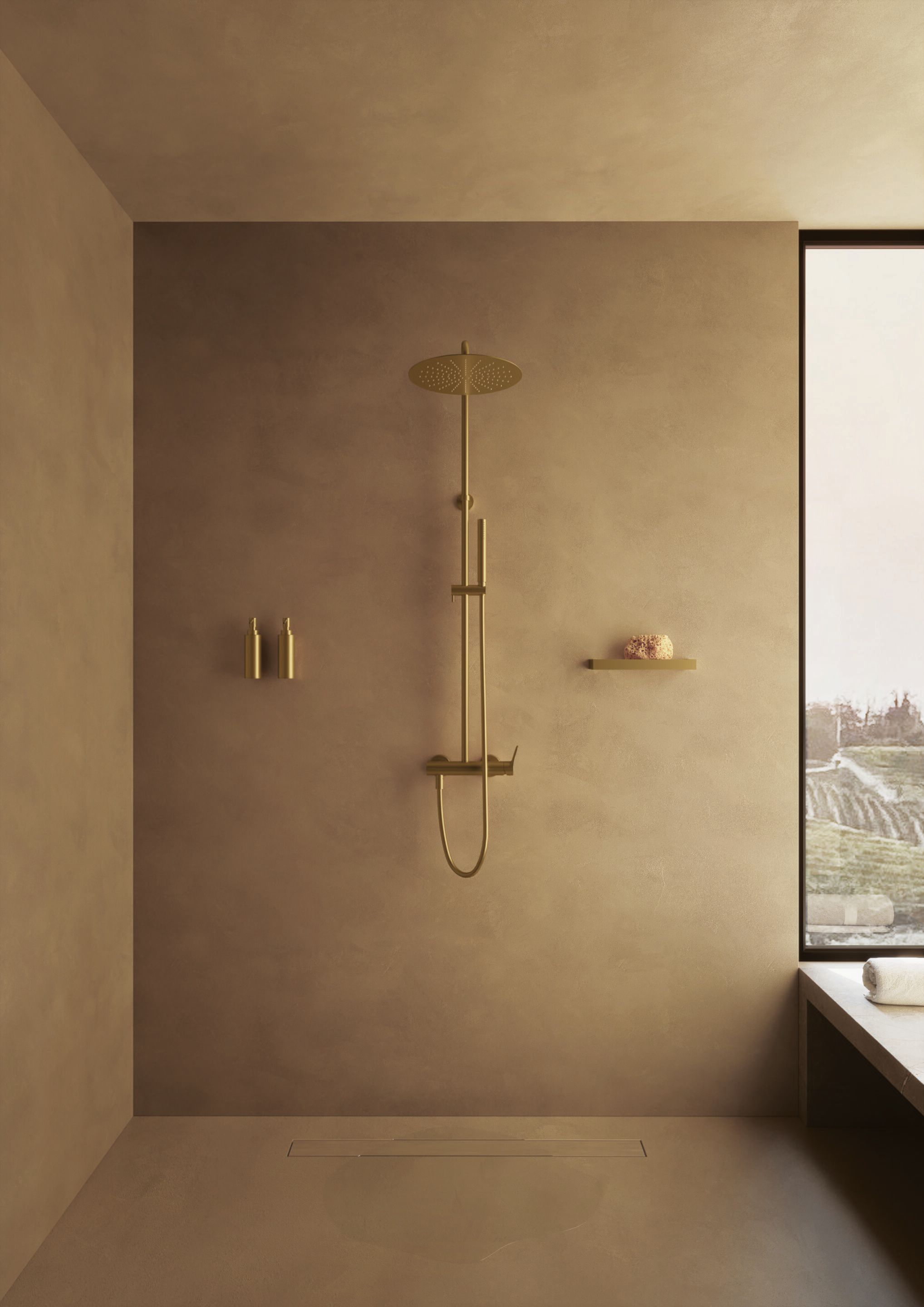 Настенная душевая колонна с ручным душем CRISTINA Rubinetterie бочка ARCH-00075892 - Вид №2