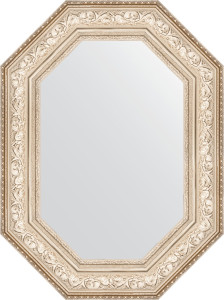 BY 7253 Зеркало в багетной раме - виньетка серебро 109 mm EVOFORM Octagon