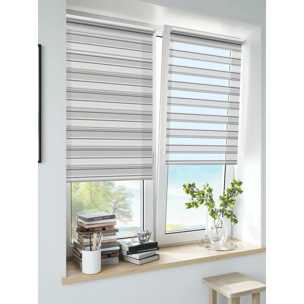 Штора рулонная день-ночь Granada 50x160 см серая MIAMOZA Коллекция 2024г STLM-2117848 - Вид №3