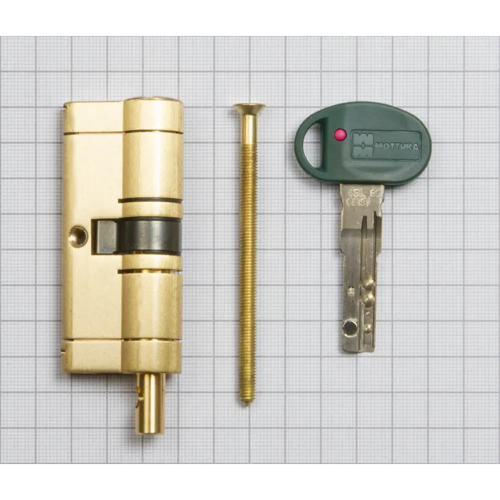 Цилиндр Mottura Champions 31 C31F363601TC5, 31x10x31 мм, ключ/шток, цвет латунь, без вертушки STLM-2048498 - Вид №2