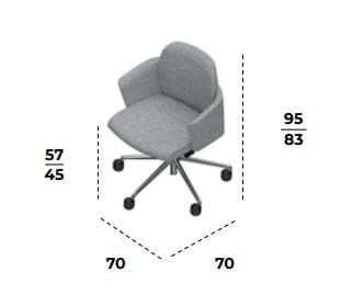 Офисное кресло с регулируемой высотой из кожи Bralco Hub ARCH-00084428 - Вид №2