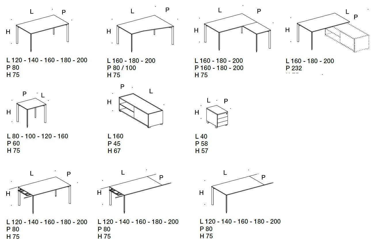 Множественный стол с разделительными панелями Citterio осколок ARCH-00075894 - Вид №2