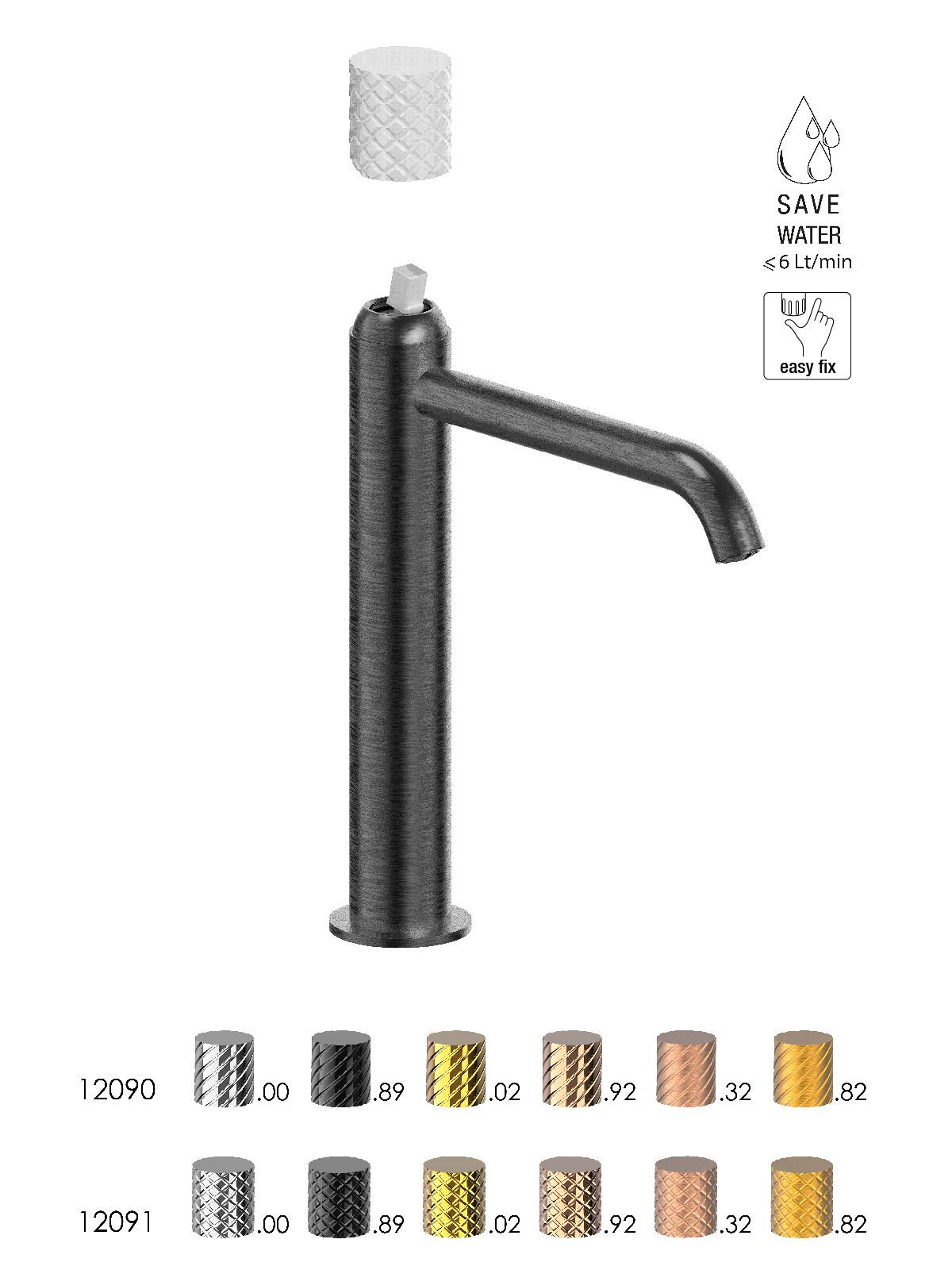 Смеситель для раковины высокого пола с ограничителем расхода Rubinetterie Frattini Pepe XLS ARCH-00125528 - Вид №5