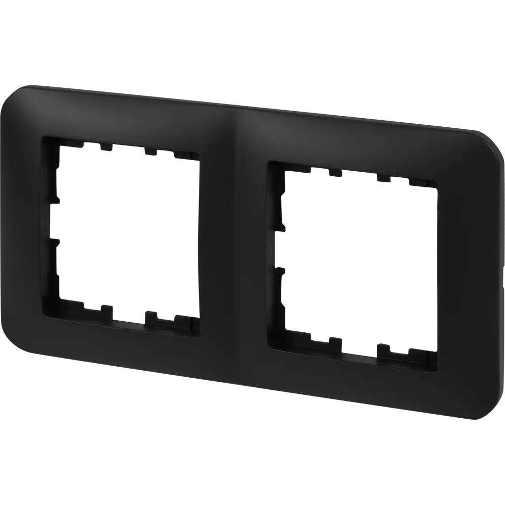 Рамка для розеток и выключателей Lezard Karina Life 2 поста вертикальная цвет черный бархат STLM-2072725 - Вид №1