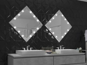 UNICA by Cantoni Квадратное зеркало из анодированного алюминия со встроенной настенной подсветкой Sp